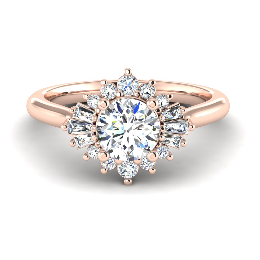 Jayla Ballerina Halo Engagement Ring